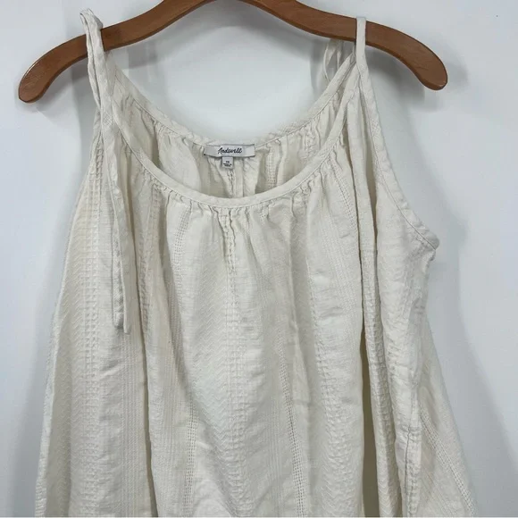 Madewell Lightestspun Tie-Strap Ruffle-Hem Cover-Up Dress White 3X - Picture 3 of 7